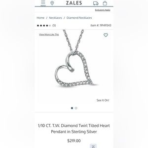 Diamond Heart necklace sterling silver